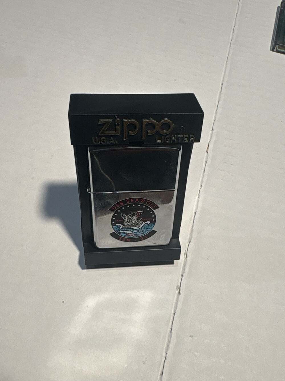 Zippo 2000 USS Seawolf SSN-21 Submarine High Polish Chrome Lighter